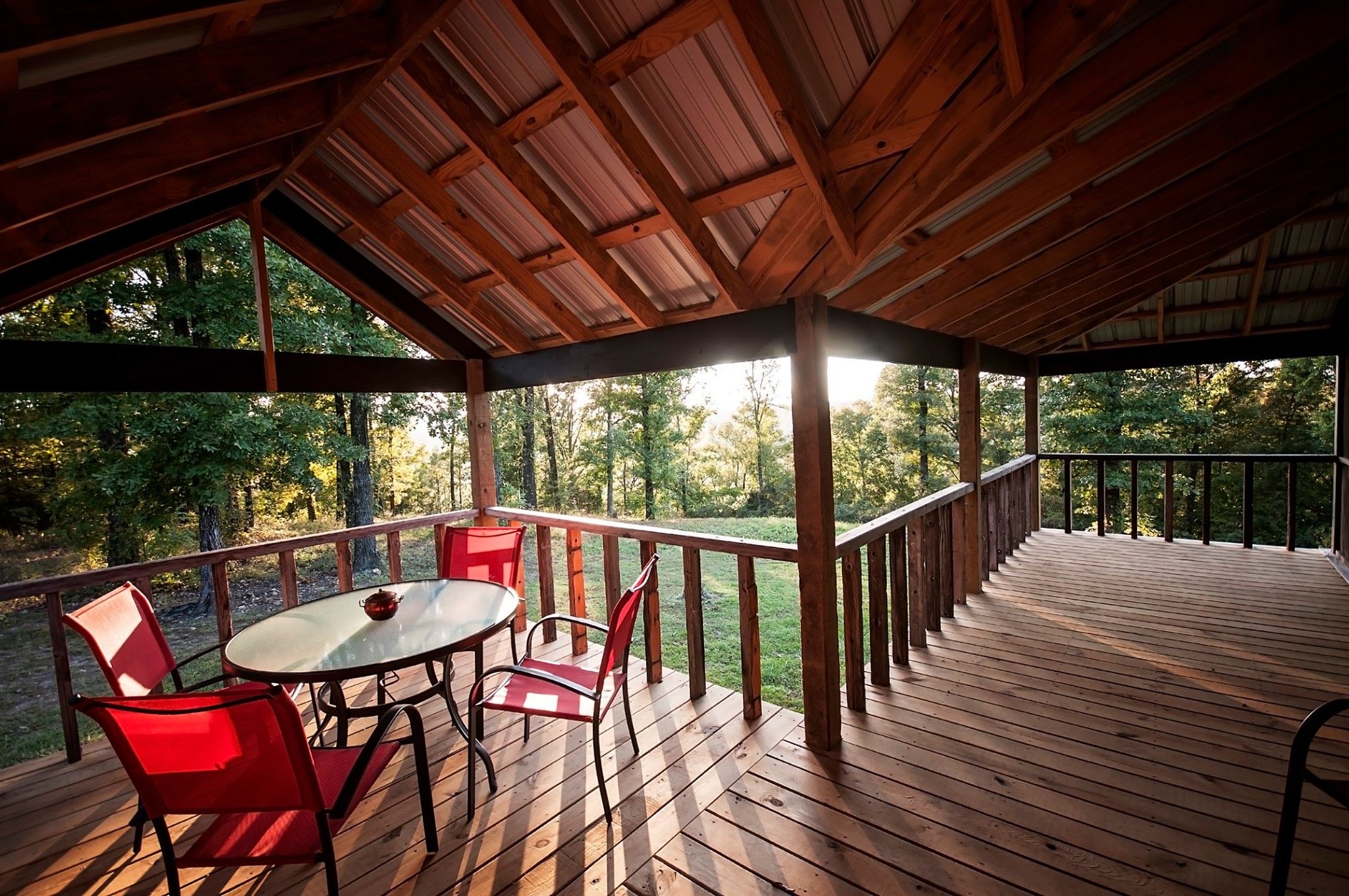 Screened in porch for vacations, family reunions, and group retreats.