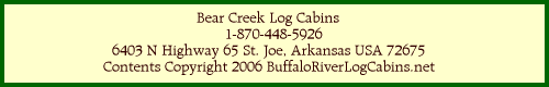 buffalo river log cabins phone and address image